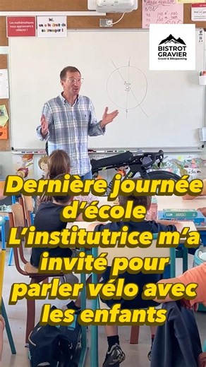 I talk about cycling to the first-grade students.