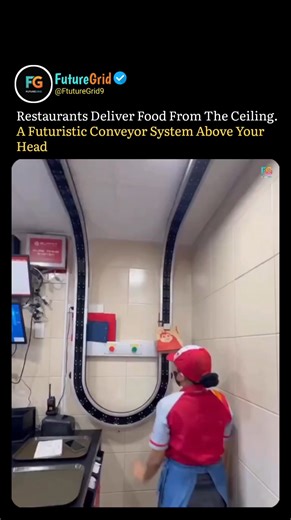 Ceiling Conveyor Belts Delivering Your Food | The Future of Restaurants #tech