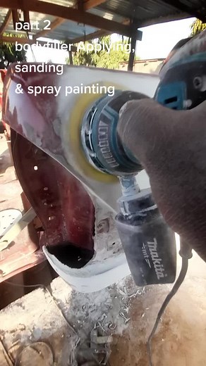 from bodyfiller,sanding and spry painting#polokwane #foryou #panelbeater #LiveForTheChallenge #support