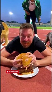 He straight-up inhaled that burger. New champion! 🏆