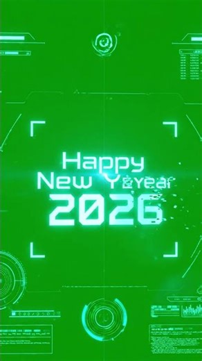 Happy New Year 2026 HUD Scan Text | Green Screen 04