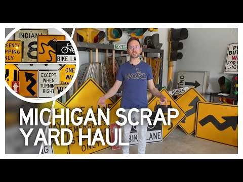 Unique Street Signs Haul from Michigan Scrapyard | Traffic Sign Collection | Sign Picker 028