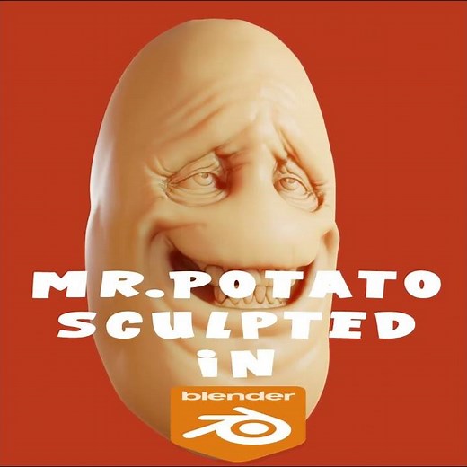 Mr. Potato Sculpture with Blender #b3d #sculpture #potato