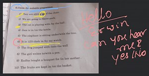 Circle the suitable preposition... | Filo