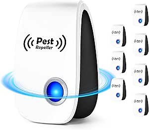 Upgraded Ultrasonic Pest Repeller 8 Packs, 2024 Indoor Mosquito Repellent for Rodent, Roach, Mouse, Bugs, Mice, Spider, Electronic Plug in Pest Control for House, Garage, Warehouse,Hotel