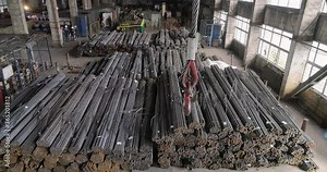 Metalworking shop, aerial shot inside the metalworking shop