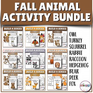 Fall Animal Cut & Paste Craft & Writing Bundle | 9 Autumn Animal Activity Packs