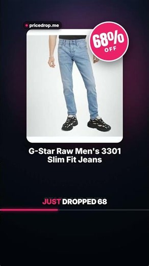 G-Star Raw Men's 3301 Slim Fit Jeans 68% OFF — Just $32.16
