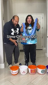 Slime Chooses Our Dinner #slimedrop #slime #slimegame #familygamesnight #challenge #fyp #foryou | Izzyandmarys Dad