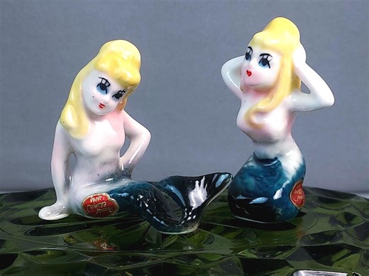 Vintage Bone China Mermaid Siren Figurines - Japan C. 1950s-60s - Mid Century Coastal Beach Decor - Etsy