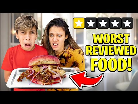 EATING at the WORST REVIEWED RESTAURANTS For 24 Hours!! 🤢