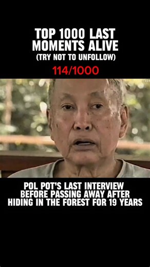 Last Moments Alive on Instagram: "Pol Pot, the leader of Cambodia’s Khmer Rouge regime, spent his final years not in a courtroom but in isolation deep in the Cambodian jungle. After being overthrown in 1979, he lived under the protection of loyalists, moving between remote camps while the world called for justice for the genocide that killed nearly two million people. By the 1990s, his power had fully collapsed. In 1997, his own movement turned against him, placing him under house arrest in a ju