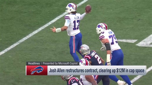 Josh Allen restructures contract, clearing up $12M in cap space 'Free Agency Frenzy'