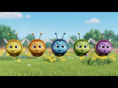 Five Little Bumblebees Hum Hum Hum | Sweet Garden Song & Nursery Rhymes