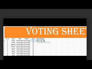 How to create voting sheet in Excel