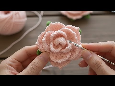 Easy Crochet Rose Tutorial 🌹 | 3D Flower for Beginners | Step-by-Step Crochet