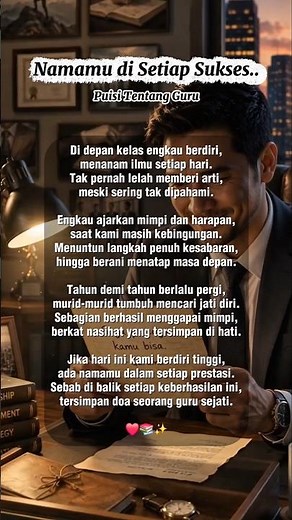 Namamu di Setiap Suksesku, puisi untuk guru ✨️ #puisi #puisiuntukguru #puisitentangguru #guru #fypシ