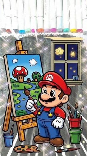 Super Mario Paint Studio 🎨🍄 | Amazing Paint Art Transformation #supermario #mario