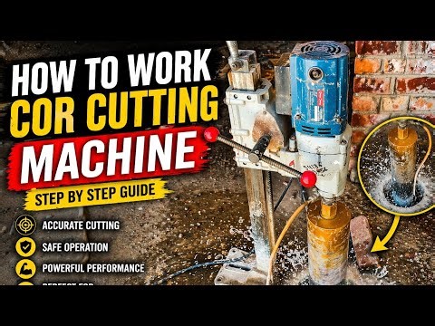 How to Use Core Cutting Machine | Concrete Drilling Process🏗️🧱🏫🚧