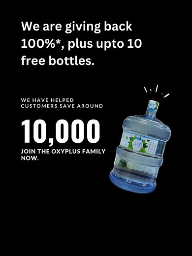 GET 100% BACK*, limited to 100 customers. Grab your vouchers before they go! This is our way of celebrating 10 years 🥳🥳 #oxyplusdrinkingwater #lowsodium #StayHydrated #getmorepayless #BalancedpH