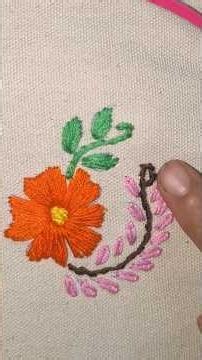 Beginner embroidery pattern different stitches in one design #EmbroideryForBeginners #HandEmbroidery