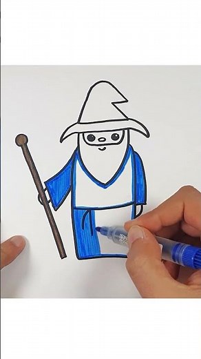 🧙‍♂️How to Draw Wizard - Easy Drawing #easydrawing #drawingtutorial #drawing #howtodraw #draw #color