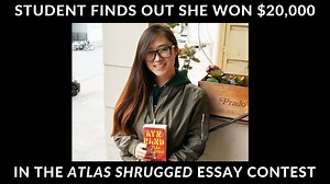 Talk about making someone’s day! A college student from El Paso, Texas, can’t believe she won first prize in ARI’s “Atlas Shrugged” essay contest. WATCH NOW. | Ayn Rand Institute