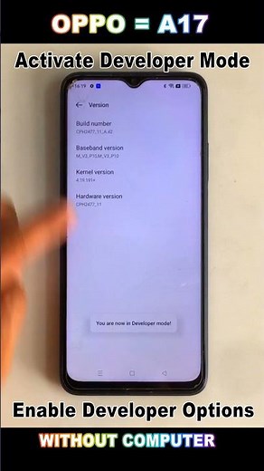 HOW TO ENABLE /DEVELOPER MODE ON OPPO A17 - OEM UNLOCK & USB DEBUGGING - DEVELOPER MODE 2025