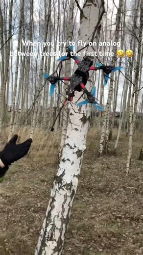 When you try to fly on analog between trees for the first time 🤣🤣 #fpvcrashes #fpvfreestyle