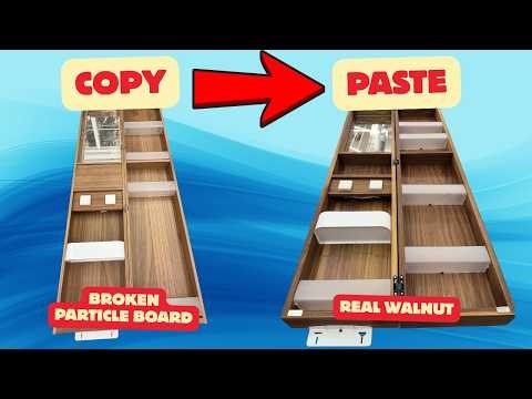 COPY/PASTE of a cabinet || Fake walnut-particle-board into real wood