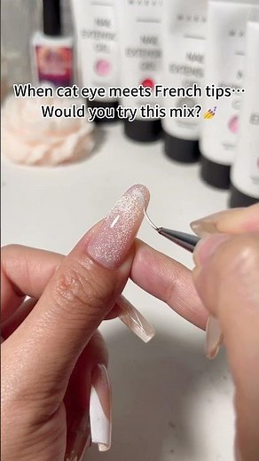 How to Do Cat Eye French Tip Nails | Easy DIY Nail Art Tutorial