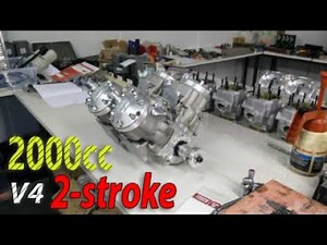 2000cc V-four Two stroke engine