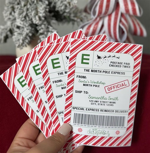 Custom Santa Shipping Label, Personalized Elf Delivery Shipping Label Sticker, Elf Shipping Label, From Santa Stickers/christmas Santa Label - Etsy