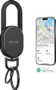 Amazon.com: Miroddi Keychain with Tracker, Men's Key Chain Works with Find My App (iOS Only), Heavy Duty Car Keychain Carabiner with Key Finder, Anti-Lost Key Tracker, GPS for Key, Rechargeable, Black : Automotive