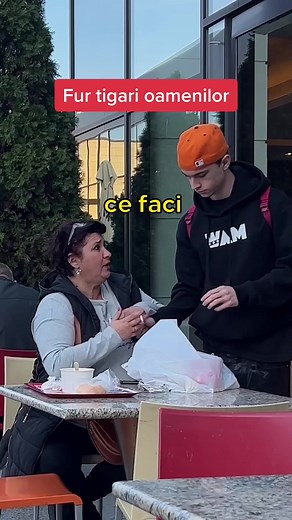 Charming Café Interaction with Engaging Conversation