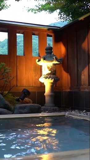 Private open air onsen bath. 貸切露天櫻乃湯、四万温泉柏屋旅館 #shorts