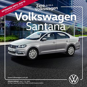 Haven't experienced German engineering yet? Time to get your hands on one for ZERO! Don't miss the Zero In On A Volkswagen promo! Experience zero down payment for your Volkswagen Santana. Contact your nearest dealership for more details. | Volkswagen Philippines