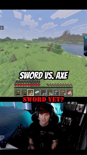 SWORD VS AXE 🤔 #gaming #minecraft #minecraftshorts