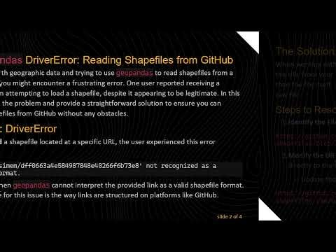 How to Fix the geopandas DriverError When Reading Shapefiles from GitHub