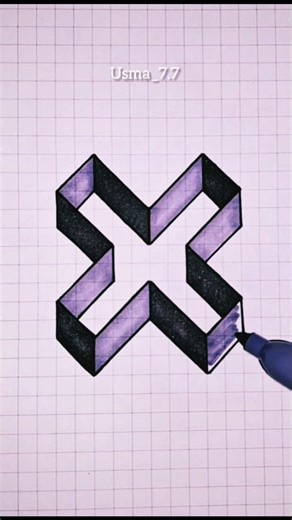 Amazing 3D Drawing Trick for Beginners (Paper Illusion) #drawing #satisfying