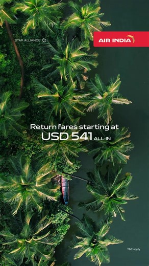 Don’t miss the Namaste World Sale! Flights to India from USD 541*. Limited period offer. | Air India