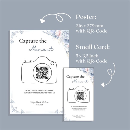 Wedding QR Code Sign Template, Scan and Share Photo (digital Download) - Etsy