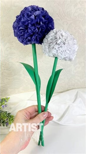 💜 TISSUE PAPER FLOWER ALLIUM EASY DIY! 💜