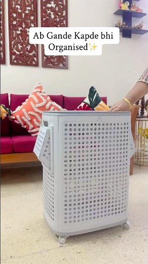 Laundry clutter? This 70L rolling hamper keeps clothes organized and moves effortlessly! #amazon 🧺✨