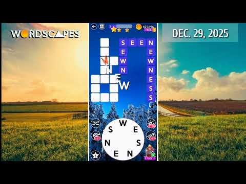Wordscapes Daily Puzzle December 29, 2025 gameplay | Answers | Solution