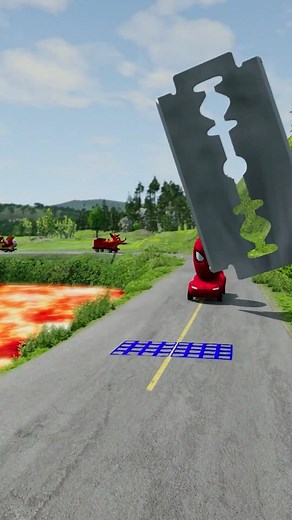 Car vs Big Blade – BeamNG.drive | Run Gaming