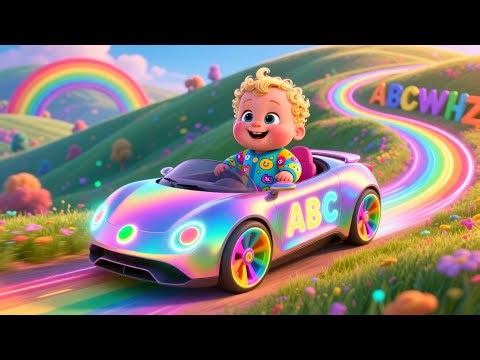 Rainbow Car ABC Race 🚗🌈 Fun Alphabet Song for Kids | Learn ABCs with Baby