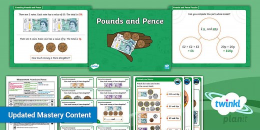 PlanIt Maths Year 2 Money Lesson Pack 3: Pounds and Pence
