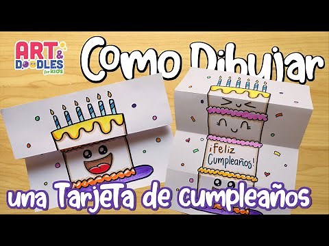 Como dibujar un PASTEL DE CUMPLEAÑOS fácil