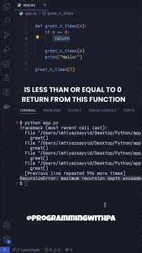 Recursion in Python 😮‍🔥🐍 | #Shorts